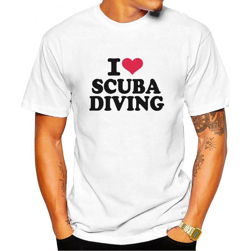 UTSD0040906, SCUBAPROMO, I Love Scuba Diving, Baskılı Unisex Tişört