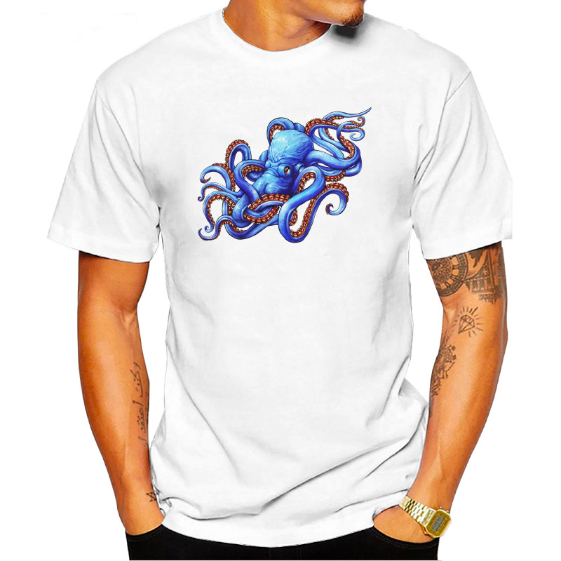 UTSD0041906, SCUBAPROMO, Blue Octopus, Baskılı Unisex Tişört