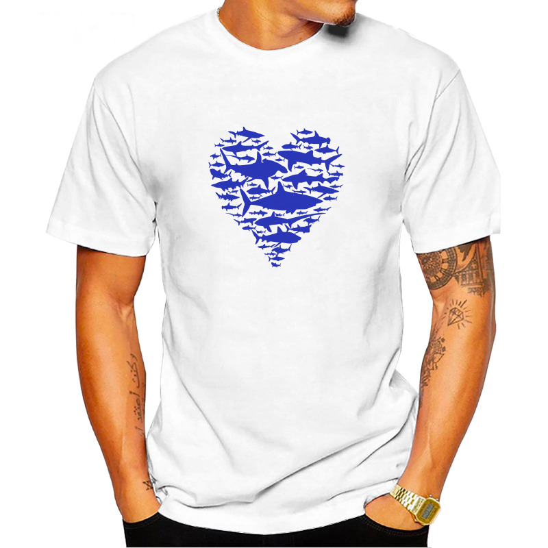UTSD0009306, SCUBAPROMO, Sahark Love Mavi, Baskılı Unisex Tişört