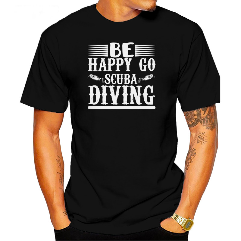 UTSD0050101, SCUBAPROMO, Be Happy Go Scuba Diving, Baskılı Unisex Tişört