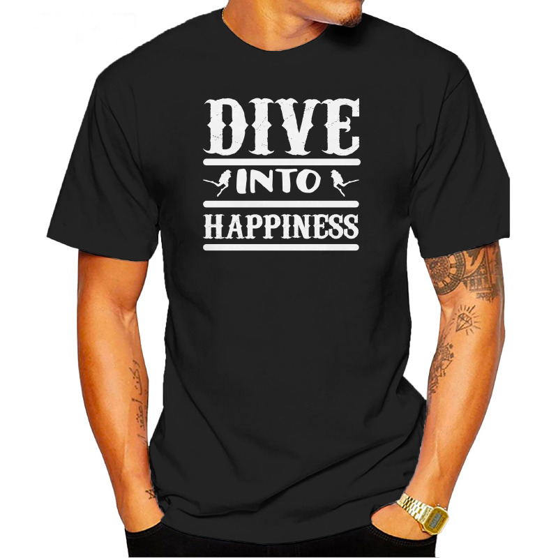 UTSD0051501, SCUBAPROMO, Dive Into Happiness, Baskılı Unisex Tişört