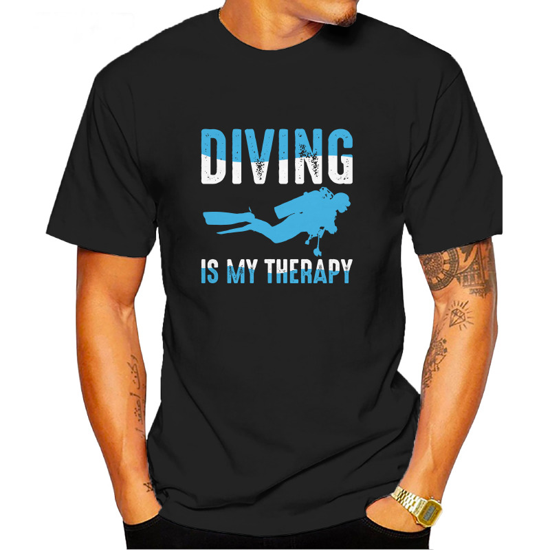UTSD0052401, SCUBAPROMO, Diving Is My Therapy One, Baskılı Unisex Tişört