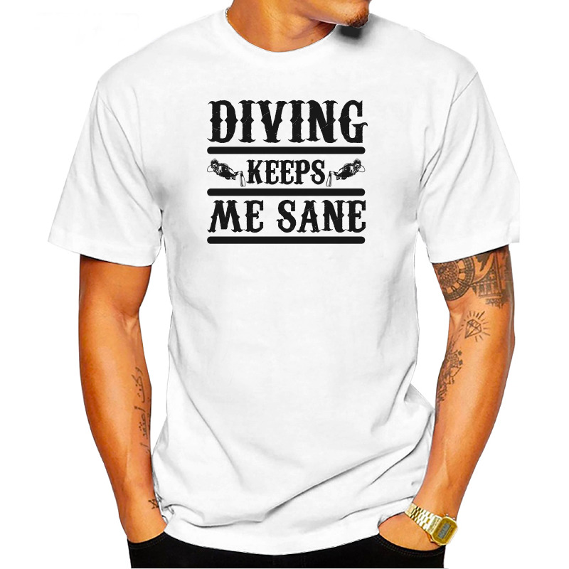 UTSD0052606, SCUBAPROMO, Diving Keeps Me Sane, Baskılı Unisex Tişört