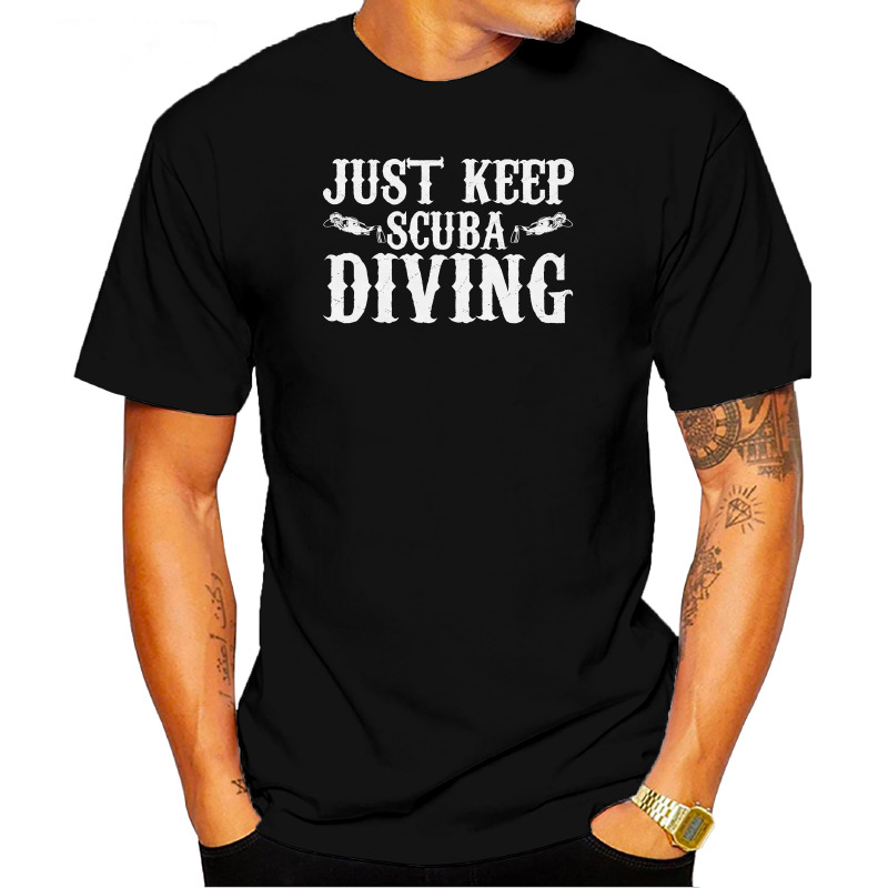 UTSD0056701, Scubapromo, Just Keep Scuba Diving, Baskılı Unisex Tişört