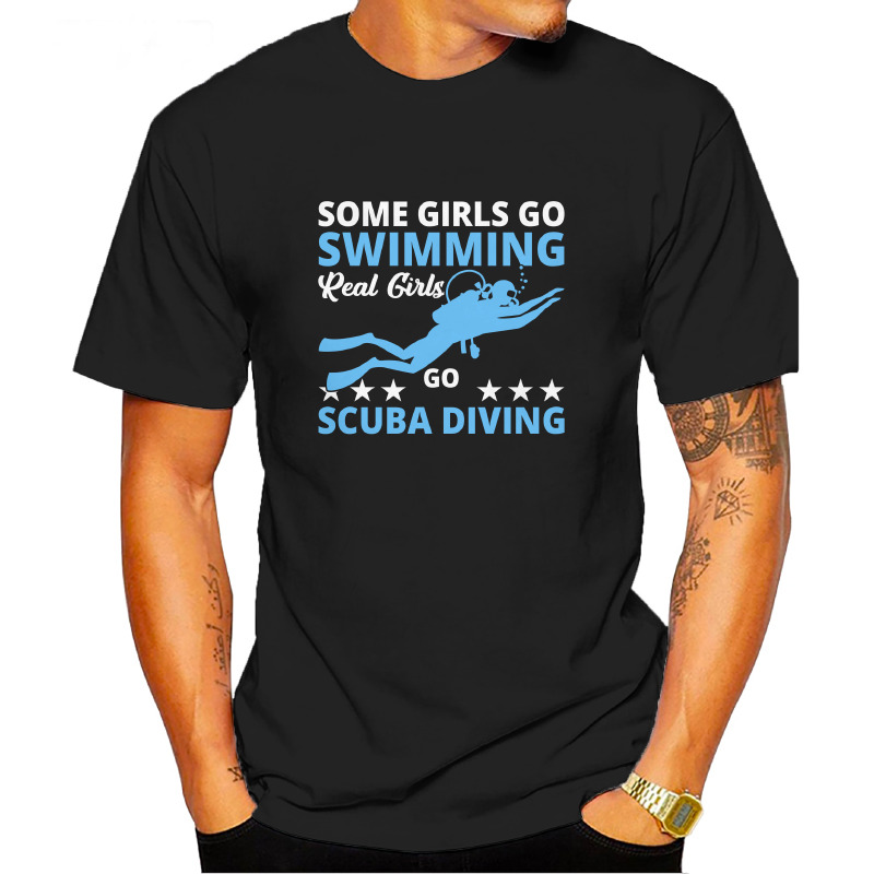 UTSD0058801, Scubapromo, Some Girls Go Swimming, Baskılı Unisex Tişört
