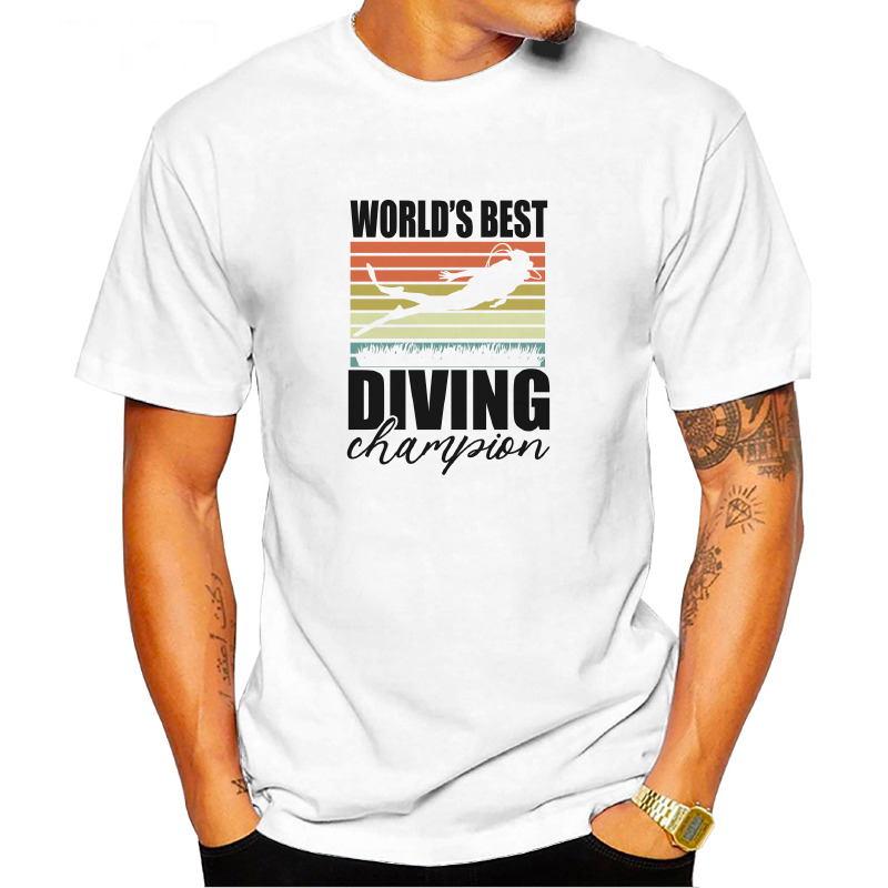 UTSD0060006, Scubapromo, Worlds Best Diving Champion, Baskılı Unisex Tişört