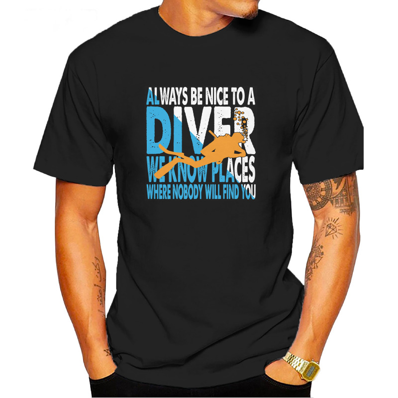 UTSD0060301, Scubapromo, Always Be Nice To A Diver, Baskılı Unisex Tişört