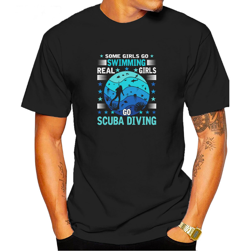 UTSD0062901, SCUBAPROMO, Real Girl Scuba Diving, Baskılı Unisex Tişört