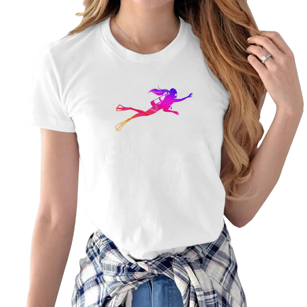 KTSD0064706, Scubapromo, Woman Diver Colors, Baskılı Kadın Tişört