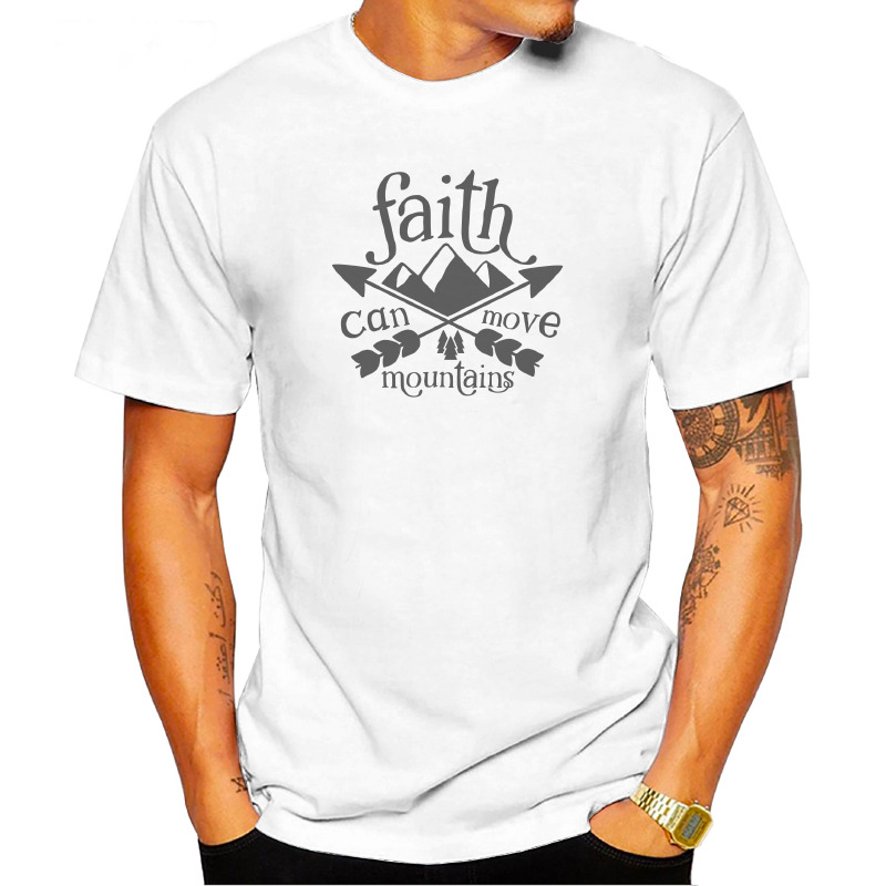 UTSQ0005106, ORGANİCSE, Faith Can Move Mountains, Baskılı Unisex Tişört
