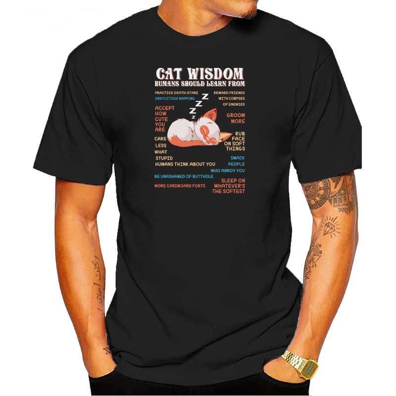 UTSY0146101, ORGANİKSE, Cat Wisdom, Baskılı Unisex Tişört