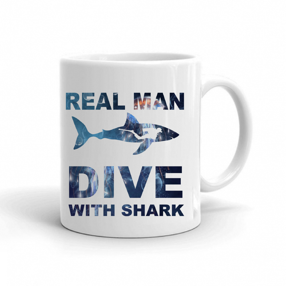KUPK0003006, SCUBAPROMO, Real Man Dive Shark K1, Baskılı Kupa Mug Bardak