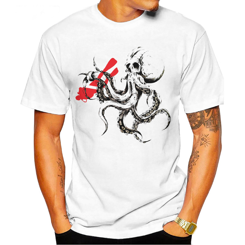 UTSD0036206, SCUBAPROMO, Octopus Diver, Baskılı Unisex Tişört