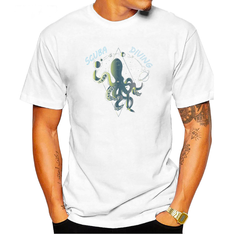 UTSD0037306, SCUBAPROMO, Scuba Divin Octopus, Baskılı Unisex Tişört