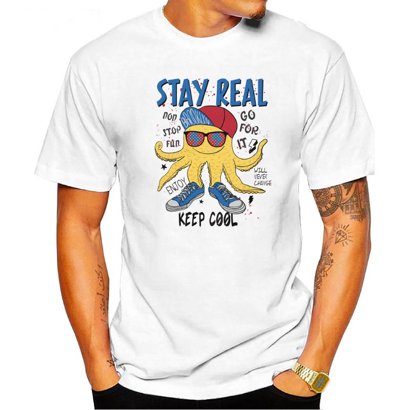 UTSD0038106, SCUBAPROMO, Stay Real Keep Cool, Baskılı Unisex Tişört